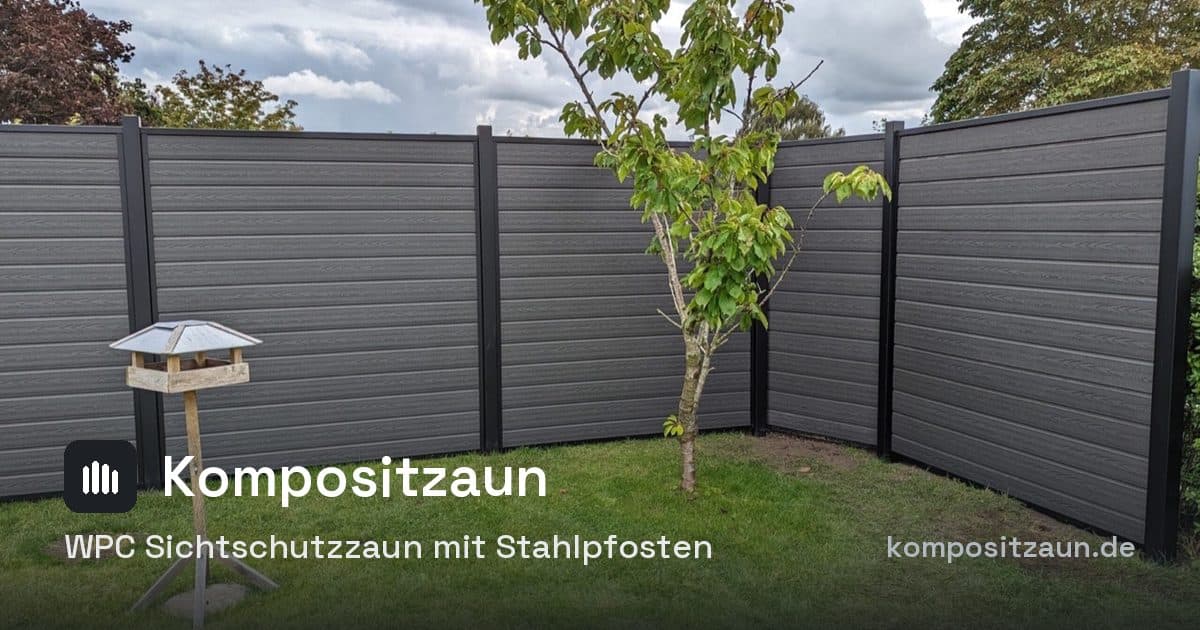 KompositZaun.de WPC fence-system storefront in a browser frame
